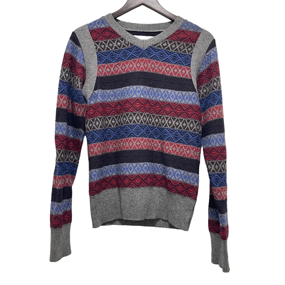 White Mountaineering AW 2012-2013 Award Tour V-Neck Blue Sweater Size 0 Small